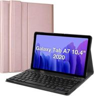 🌸 procase galaxy tab a7 10.4 inch 2020 keyboard case - slim shell cover with detachable wireless keyboard - rosegold logo