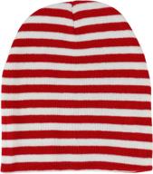 classic red white striped short skull beanie by armycrew logo