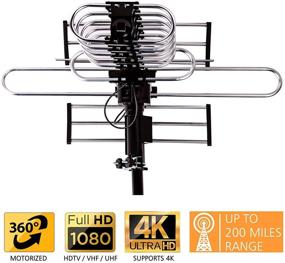img 3 attached to 📡 Enhanced 2020 Five Star Outdoor Digital Amplified HDTV Antenna: Unmatched 200 Mile Range, Remote-Controlled 360° Rotation, HD 4K 1080P & FM Radio Support for 2 TVs