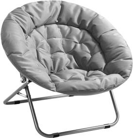 img 2 attached to 🪑 Stylish and Convenient Grey Urban Shop Oversized Foldable Saucer Chair