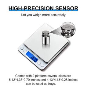 img 2 attached to YONCON Gram Scale: Accurate Digital Weight Measurement for Kitchen, Baking, Jewelry & More - 500g Capacity, 0.01g Accuracy