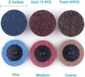 img 2 attached to 🔸 LotFancy 2 Inch Sanding Discs: 45PCS Roll Lock Surface Conditioning Discs, Fine Medium Coarse Assorted Pack, R-Type Quick Change Disc with Disc Pad Holder, for Die Grinder