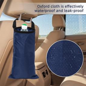 img 2 attached to 🚗 2-Pack Washable Eco-Friendly Car Trash Storage Bag - Hanging Garbage Can, Leakproof Seat Back Litter Container - Auto Vehicle Rubbish Bin (Blue)