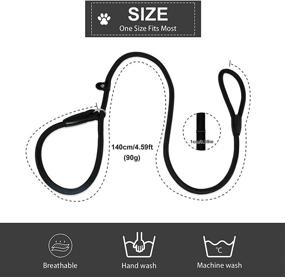 img 3 attached to 🐾 Durable Anti Slip Dog Leash - 4.4 FT Comfortable Strong Rope for Large, Medium & Small Dogs - No Pulling Pet Training Leash - Black