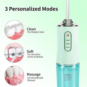 img 2 attached to 💦 Professional Cordless Water Flosser: Efficient Electric Tooth Flusher for Superior Dental Cleaning - 220ml Water Tank, Waterproof & Portable - 3 Operating Modes