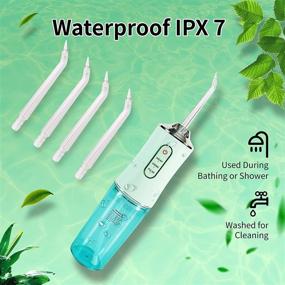 img 3 attached to 💦 Professional Cordless Water Flosser: Efficient Electric Tooth Flusher for Superior Dental Cleaning - 220ml Water Tank, Waterproof & Portable - 3 Operating Modes