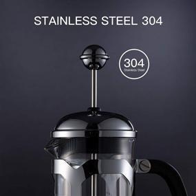 img 1 attached to ☕ EAXCK 2021 Upgrade French Press Coffee Maker: 304 Stainless Steel, 4-Level Filtration, Heat Resistant Glass, Easy Clean, BPA Free (12oz)