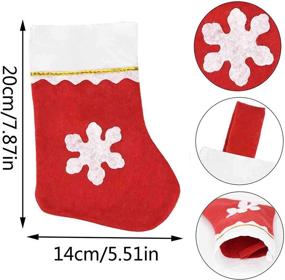 img 3 attached to Jmkcoz 20 Pack Christmas Mini Stockings: Festive Snowflake Tableware Holders for Xmas Party and Home Decor