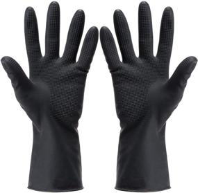 img 4 attached to Ultimate Hair Dye Gloves: Noverlife 5 Pairs, Reusable Salon Latex Gloves for Colorists, Thick Rubber Gloves for Cleaning, Cooking & Dishwashing