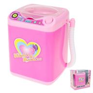 💄 efficient mini makeup brush cleaner machine for sponge and powder puff - simulated automatic washing device (pink) logo