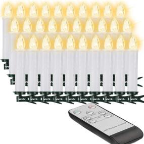 img 4 attached to 🎄 Enhance Your Christmas Tree Décor with 30PCS Flameless LED Taper Candles – Remote Timer, Flickering Flame, Battery Operated – Ideal for Party Decorations, Warm White Glow