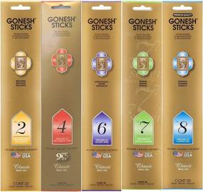 img 1 attached to 🌸 Gonesh Incense Extra Rich Collection Variety Pack - 5 Packs, 20 Sticks Each (No. 2, 4, 6, 7, 8)