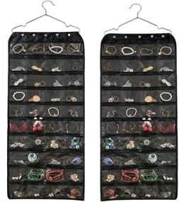 img 3 attached to BB Brotrade Hanging Jewelry Organizer, Accessories Organizer, Oxford 80 Pocket Jewelry Holder (Black)