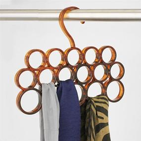 img 1 attached to 🧣 InterDesign Tor Trois Scarf Closet Hanger: Premium No-Snag Storage Solution for Scarves, Ties, Belts, Shawls, Pashminas, and Accessories - 16 Loops, Brown