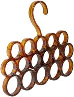 🧣 interdesign tor trois scarf closet hanger: premium no-snag storage solution for scarves, ties, belts, shawls, pashminas, and accessories - 16 loops, brown логотип