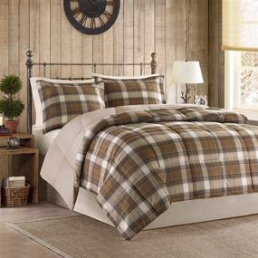 img 3 attached to 🛌 Woolrich Plaid Comforter Set – Full/Queen, Brown, Hypoallergenic & Ultra Soft Microfiber Bedding – 3-Piece All Season Down Alternative