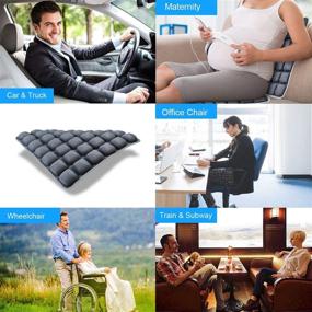 img 3 attached to 🪑 Gray Air/Water Inflatable Car Seat Cushion Chair Pad - Breathable Cover for Office Chair, Car Seat, Wheelchair, Daily Use - Relief for Sciatica and Back Pain