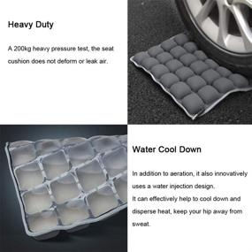 img 1 attached to 🪑 Gray Air/Water Inflatable Car Seat Cushion Chair Pad - Breathable Cover for Office Chair, Car Seat, Wheelchair, Daily Use - Relief for Sciatica and Back Pain