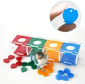 img 1 attached to 🦜 Bird Toy for Medium to Large Parrots - Intelligent Training Device with Color Separation Coin Box, Ideal for Grey Cockatoos, Amazon Parrots, Lovebirds, Budgies, Finches, Canaries, and More, Suitable for Cages