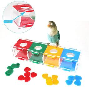 img 2 attached to 🦜 Bird Toy for Medium to Large Parrots - Intelligent Training Device with Color Separation Coin Box, Ideal for Grey Cockatoos, Amazon Parrots, Lovebirds, Budgies, Finches, Canaries, and More, Suitable for Cages