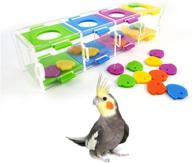 🦜 bird toy for medium to large parrots - intelligent training device with color separation coin box, ideal for grey cockatoos, amazon parrots, lovebirds, budgies, finches, canaries, and more, suitable for cages logo