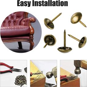 img 2 attached to 🛋️ 300-Pack Antique Upholstery Tacks: DIY Furniture Sofa Thumb Tacks Kit in Bronze Jetmore – Storage Box Included!