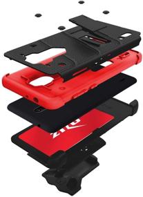 img 2 attached to ZIZO Bolt Series Nokia 3.1 C Case: Military Grade Drop Tested with Full Glass Screen Protector, Holster, and Kickstand - Black Red