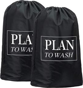 img 4 attached to 👕 Efficiently Organize and Clean Your Clothes with CAM2 2 Pack Travel Laundry Bag, 28×40 inches - Machine Washable, Tear Resistant, and Drawstring Closure Dirty Clothes Organizer (PLAN TO WASH)