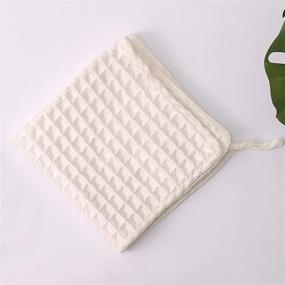 img 3 attached to 🧽 Soft Quick Dry Dish Cloths Rags, Kitchen Towels for Washing Set, 6 Pack 12 in x 12 in (White, 6)