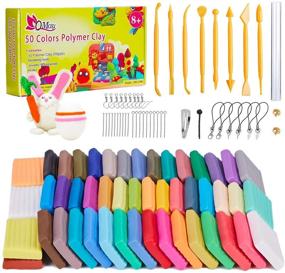 img 4 attached to 🎨 QMay 50 Colors Oven Bake Modeling Clay with Sculpting Tools - Safe, Non-Toxic, Polymer Clay Starter Kit for Kids and Beginners