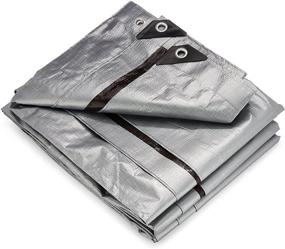 img 1 attached to 🌦️ 10 Mil Thick Waterproof Heavy Duty Tarp, 8x10 Foot, Reversible Silver and Brown with Metal Grommets Every 18 Inches - Ideal for Roof, Camping, Outdoor, Patio - Rain or Sun Protection