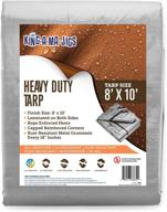 🌦️ 10 mil thick waterproof heavy duty tarp, 8x10 foot, reversible silver and brown with metal grommets every 18 inches - ideal for roof, camping, outdoor, patio - rain or sun protection логотип