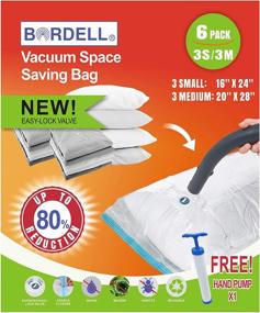 img 3 attached to 🧳 Bordell Vacuum Space Saving Bags: 6pk Small-Medium Bags with Easy Lock Valve and Free Travel Hand Pump