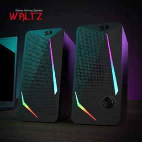 img 3 attached to 🎧 Redragon GS510 Waltz RGB Desktop Speakers - 2.0 Channel PC Computer Stereo Speaker with 4 Colorful LED Backlight Modes, Enhanced Bass, Easy-Access Volume Control - USB Powered with 3.5mm Cable