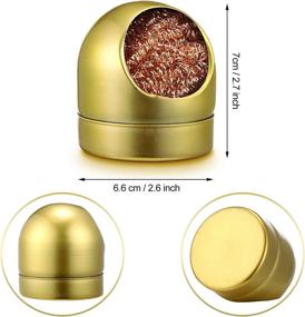 img 1 attached to 🔧 Soldering Tip Cleaner Set - Solder Iron Tip Cleaning Wire and Brass Tip Cleaner Kit with 8 Pieces Brass Wire Cleaner and 1 Piece Ball Shell Holder for Easy Cleaning of Solder Irons and Tips (Gold)