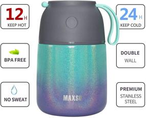 img 1 attached to 🍱 17 Oz Stainless Steel Vacuum Insulated Lunch Container Hot Food Jar - Bento Lunch Box for Kids & Adults, with Spoon - Ideal Food Thermos for School, Office, Picnic & Travel