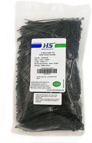 img 4 attached to 🔒 HS Durable Plastic Zip Ties 4 Inch (Bulk-1000 Pack) Small Zip Ties Thin 18 lb Self-Locking Nylon Ties for Electronics Organization, Wire Zip Ties in Black