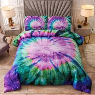 🌌 twin size purple tie dye galaxy comforter set - colorful boho bedding, psychedelic swirl pattern, boys and girls quilt sets - dimensions: 68-by-88-inches logo