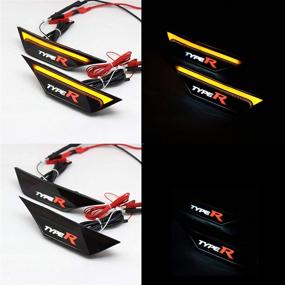 img 1 attached to 🚦 DUNTUO Turn Signal Light Front Side Marker for 2016-2021 Honda CIVIC - OEM Type R Emblems LED Sidemarker, Dynamic Fender Lamp