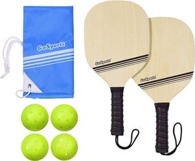 img 4 attached to 🏓 GoSports Pickleball Beginner Set Bundle: Two Wood Paddles, Four Official Pickle Balls & Carrying Tote Bag - Ultimate Starter Kit