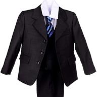 👔 dressy daisy boys' classic fit 5 pc formal dress suit set - wedding outfit pinstripe 025 logo