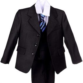 img 4 attached to 👔 Dressy Daisy Boys' Classic Fit 5 pc Formal Dress Suit Set - Wedding Outfit Pinstripe 025