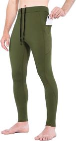 img 4 attached to 🏃 BALEAF Men's Water Resistant Thermal Running Tights with Pockets - Ideal for Cold Weather Hiking, Cycling & Fleece Pants