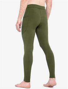 img 3 attached to 🏃 BALEAF Men's Water Resistant Thermal Running Tights with Pockets - Ideal for Cold Weather Hiking, Cycling & Fleece Pants