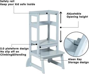 img 2 attached to 🪑 SDADI Kids Learning Stool | Adjustable Height Kitchen Step Stool | Mothers' Helper LT05G