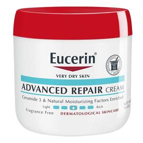 img 4 attached to Крем Eucerin Advanced Repair: Великолепный увлажняющий крем для очень сухой кожи 🧴 с содержанием церамидов 3 и натуральных увлажняющих факторов, без аромата - банка 16 унций