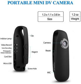 img 3 attached to 📷 Newwings Mini Body Camera - Portable Wearable Video Recorder with Motion Detection, 1080P/720P, Small Pocket Security Camera for Sports, DV Cam