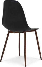 img 3 attached to 🪑 Set of 4 EdgeMod Landon Sculpted Black Dining Chairs