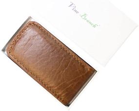 img 1 attached to 💰 Premium Tan Leather Money Clip with Magnetic Closure