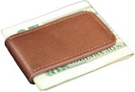 💰 premium tan leather money clip with magnetic closure logo